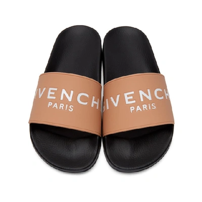 Shop Givenchy Pink Logo Pool Slides In 657 Nude