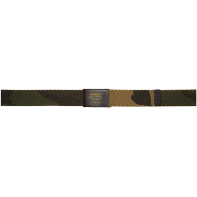 Shop Carhartt Work In Progress Green Military Printed Belt In 64000 Camo