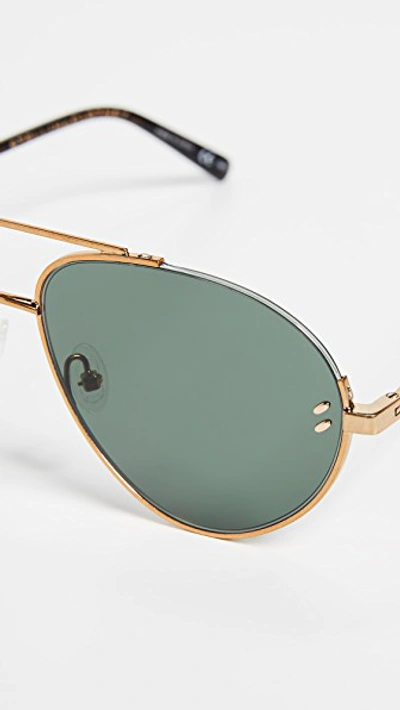 Shop Stella Mccartney Stella Essentials Aviators In Gold/green