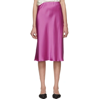 Shop Nanushka Pink Satin Zarina Skirt In Rosebud