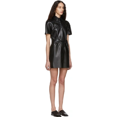 Shop Nanushka Black Vegan Leather Roberta Dress
