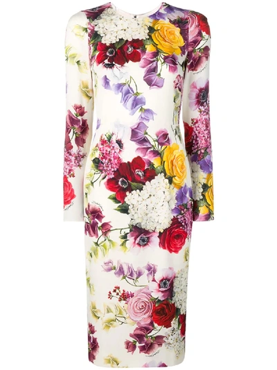 Shop Dolce & Gabbana White Floral Dress - Neutrals