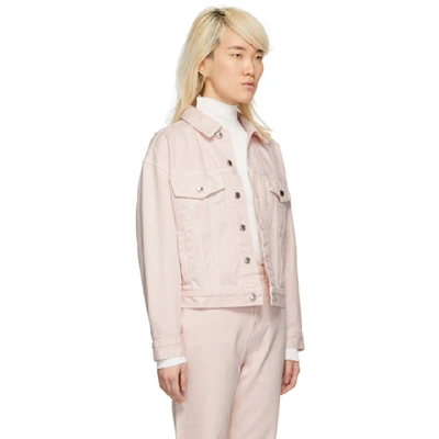 Shop Alexander Wang Pink Denim Game Jacket In 650 Pink