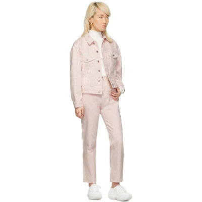 Shop Alexander Wang Pink Denim Game Jacket In 650 Pink