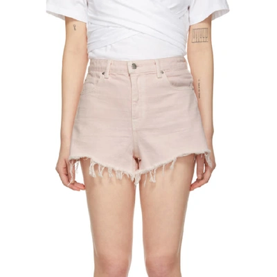 Shop Alexander Wang Pink Denim Bite Shorts In 650 Pink