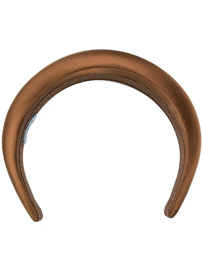 Shop Prada Wide Headband In Brown