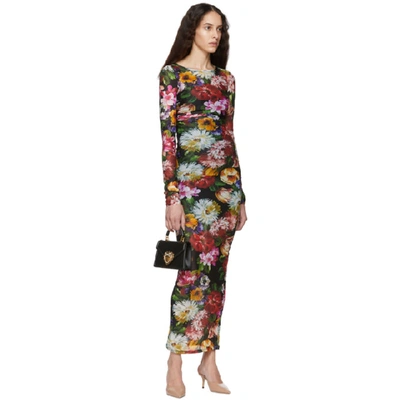 Shop Dolce & Gabbana Dolce And Gabbana Multicolor Jersey Floral Dress In Hnt62 Fiori