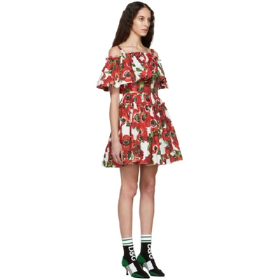 Shop Dolce & Gabbana Dolce And Gabbana Multicolor Anemone Ruffle Dress In Haaa5 Anemo