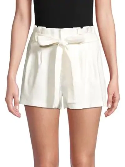 Shop Alice And Olivia Laurine Paperbag Shorts In Off White