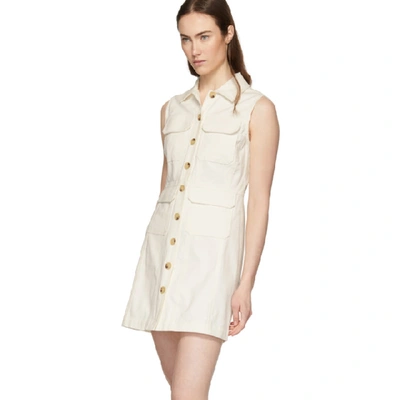 Shop Alexa Chung Alexachung White Corduroy Dress In 002 Cream