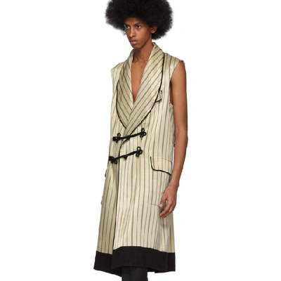 Shop Ann Demeulemeester Beige And Black Levon Waistcoat In Levonecrubl