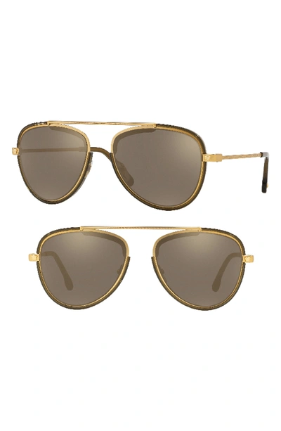 Shop Versace Medusa 56mm Aviator Sunglasses In Antique Gold Mirror