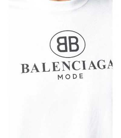 Shop Balenciaga Vintage Logo T-shirt In White