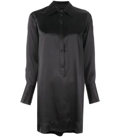Shop Nili Lotan Cassidy Button Down Silk Dress In Black