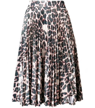 Shop Calvin Klein 205w39nyc High Waisted Tiger Taffeta Pleated Skirt In Multi