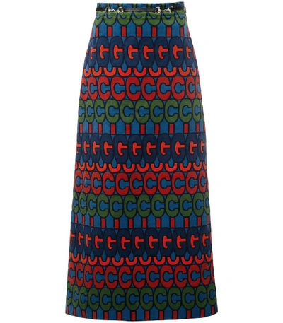 Shop Gucci Psychedelic Logo Print Skirt In Multi