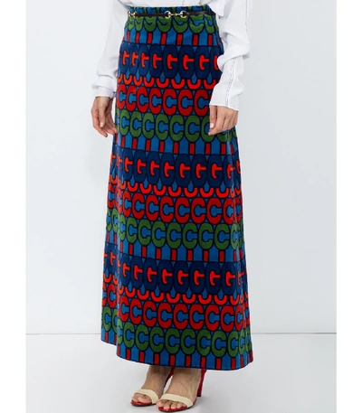 Shop Gucci Psychedelic Logo Print Skirt In Multi