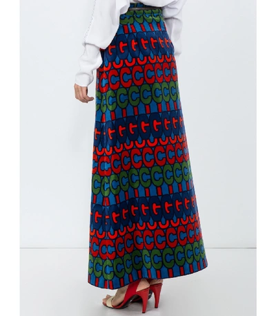Shop Gucci Psychedelic Logo Print Skirt In Multi