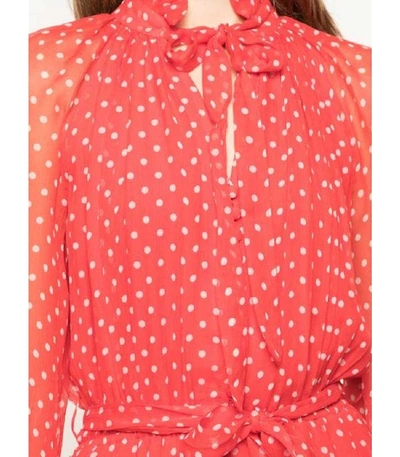 Shop Zimmermann Tienk Sheer Polka Dot Romper In Red