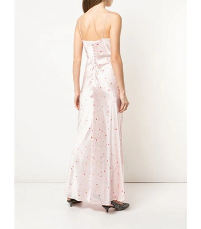 Ganni Floral-print Silk-blend Satin Maxi Dress In Pastel Pink | ModeSens