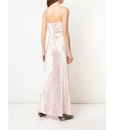 Shop Ganni Blakely Silk Floral Maxi Slip Dress In Pink