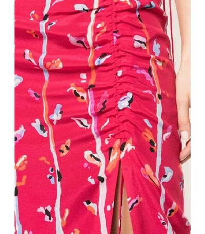 Shop Altuzarra Oriana Floral Silk Midi Dress In Red