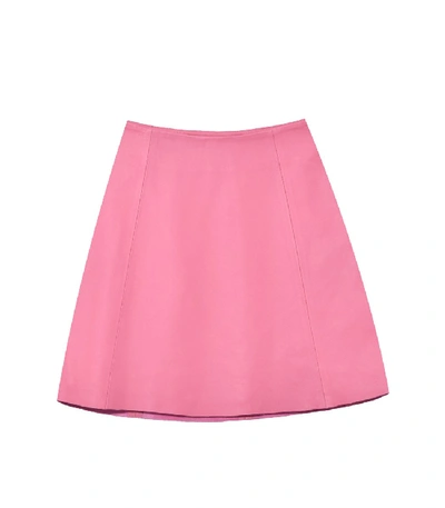 Shop Veda Smooth Leather Circle Skirt In Rosa In Pink
