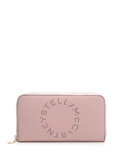 Shop Stella Mccartney Logo Zip Around Wallet In Pink