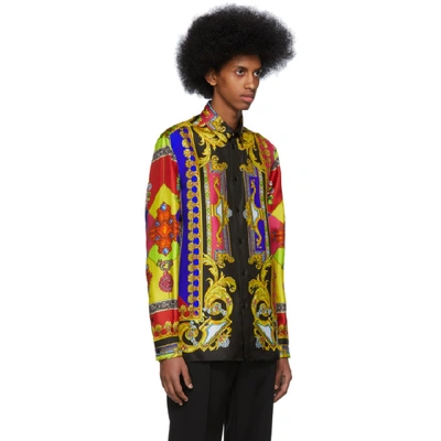 Shop Versace Multicolor Silk Chain Jewelry Shirt In A707 Multi