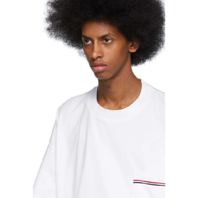 Shop Thom Browne White Oversized Pocket T-shirt In 100 White