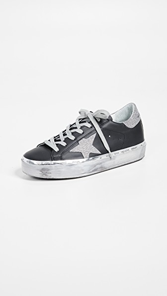 golden goose hi star black glitter
