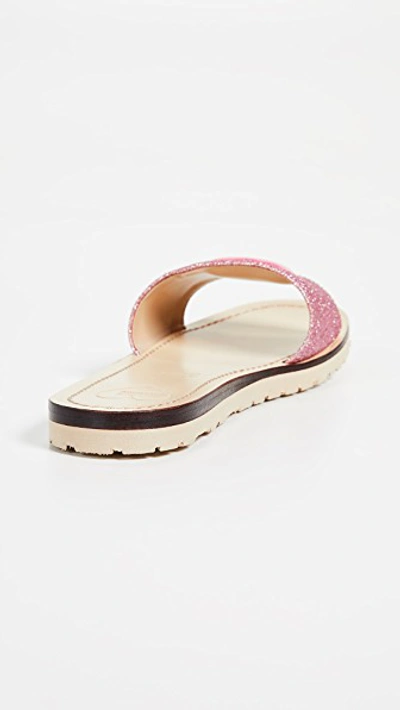 Shop Moschino Padded Heart Slides In Pink