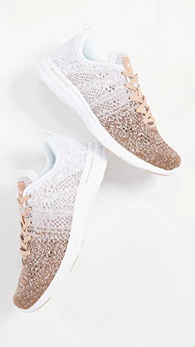 Shop Apl Athletic Propulsion Labs Techloom Pro Sneakers In Rose Gold/white/ombre