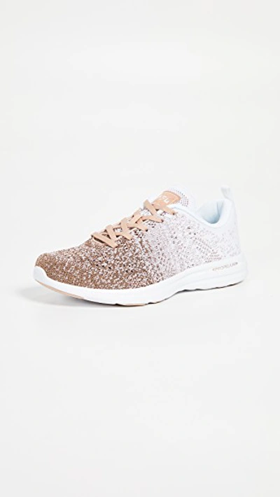 Shop Apl Athletic Propulsion Labs Techloom Pro Sneakers In Rose Gold/white/ombre