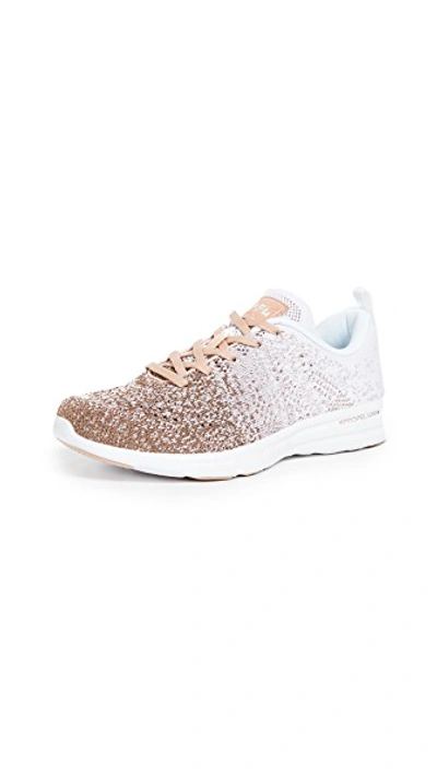 Shop Apl Athletic Propulsion Labs Techloom Pro Sneakers In Rose Gold/white/ombre
