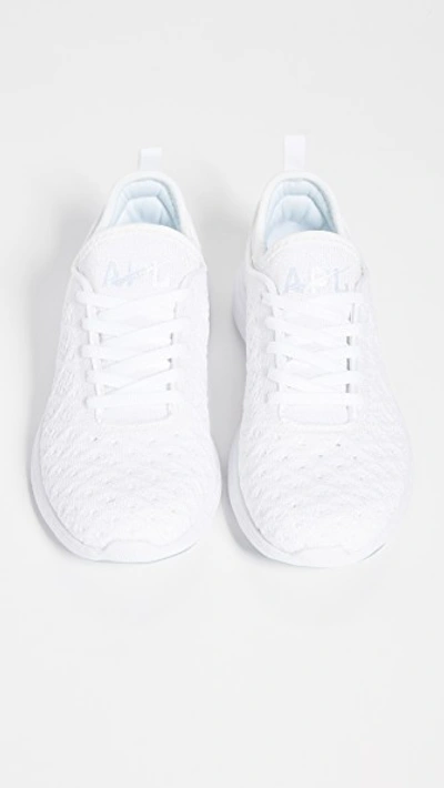 Shop Apl Athletic Propulsion Labs Techloom Phantom Sneakers In White/metallic Pearl