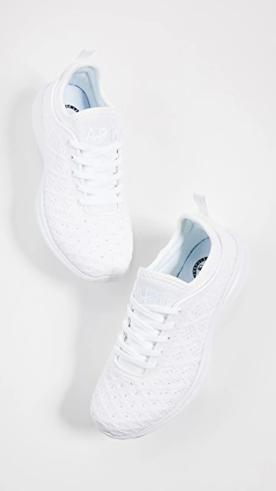 Apl Athletic Propulsion Labs Techloom Phantom 3d Mesh Sneakers In White/metallic Pearl