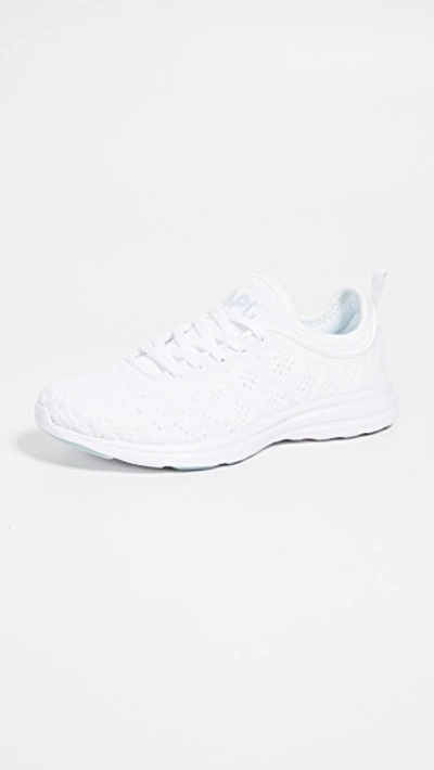 Shop Apl Athletic Propulsion Labs Techloom Phantom Sneakers In White/metallic Pearl