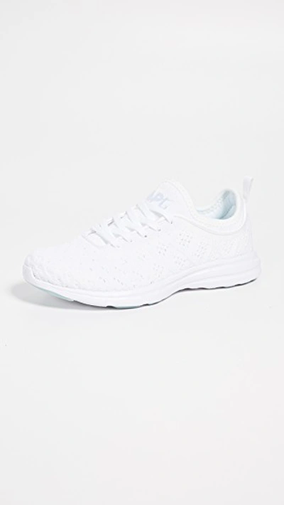 Apl Athletic Propulsion Labs Techloom Phantom 3d Mesh Sneakers In White/metallic Pearl