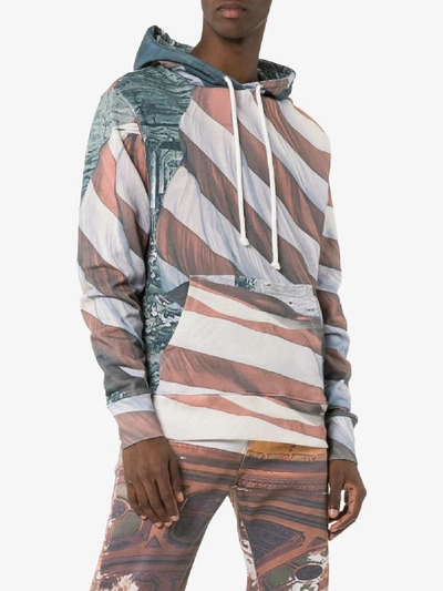 Shop 424 American Flag Cotton Hoodie In 108 - Multicoloured