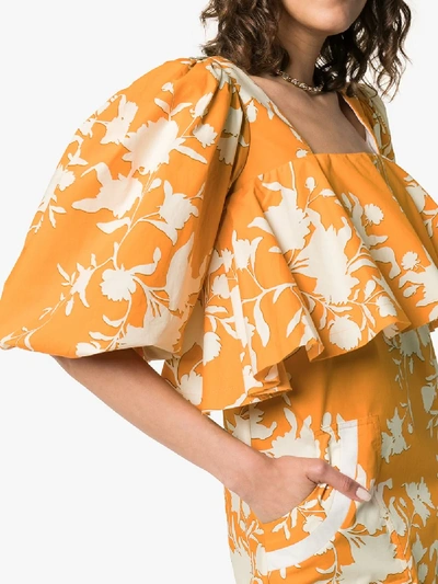 Shop Johanna Ortiz Listen To Your Heart Floral-print Maxi Dress In Orange