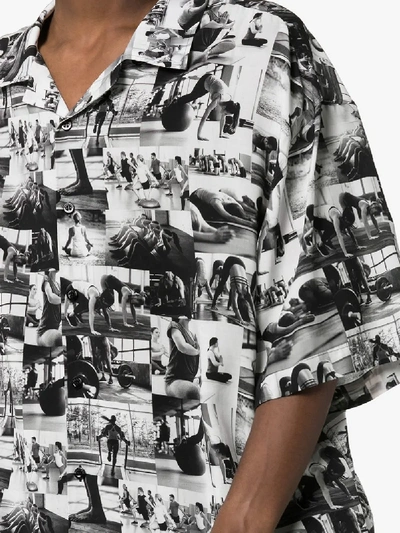 Shop Balenciaga Oversized Photo Print Shirt In Black