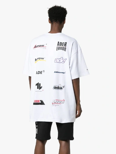 Shop Ader Error Logo Print Relaxed Fit Cotton T-shirt In White