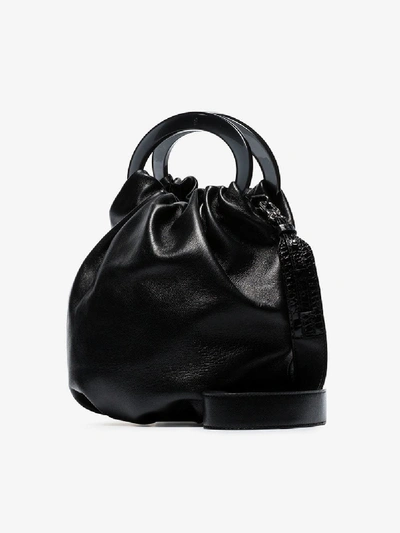 Shop Gu_de Black Posy Chain-strap Leather Bag