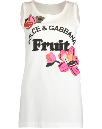 Shop Dolce & Gabbana Fruit Tank In Bianco