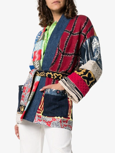Shop Etro Cardigan Im Patchwork-look In Multicoloured