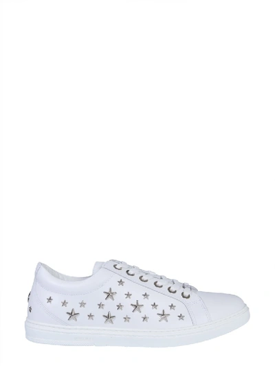 Shop Jimmy Choo Cash Star Sneakers In White
