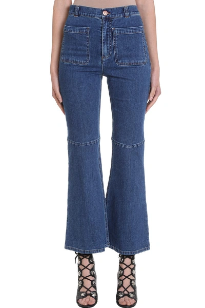 Shop See By Chloé Flared Style Blue Denim Jeans