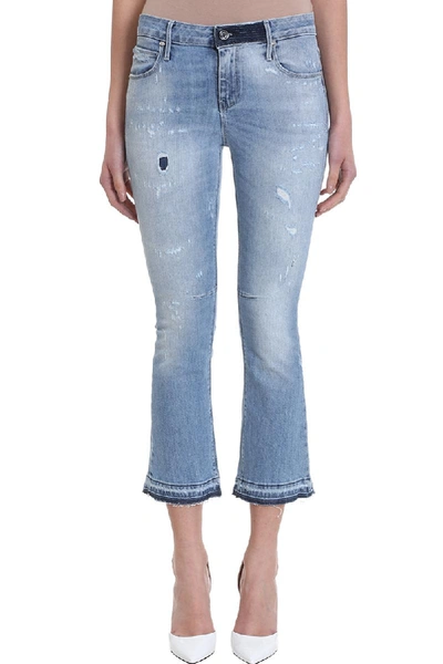 Shop Rta Cropped Flared Jeans In Cyan