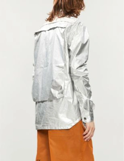 Shop Rick Owens Drkshdw All-over Metallic Cotton Jacket In Silver